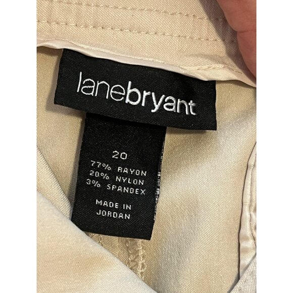 Lane Bryant Womens Beige Dress Capri Pants Size 20 Stretch Blend - Picture 2 of 9